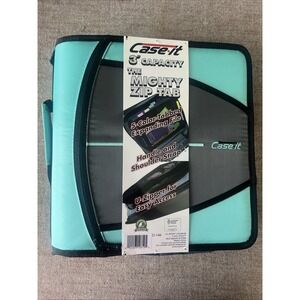 Case it Mighty Zip Tab 3-Ring Binder 3" Capacity Tourquoise D-146